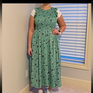 MELLODAY Green Floral Maxi Dress